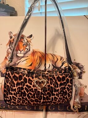 Betsey Johnson Leopard Print Lottie Mini Shoulder Bag NWT